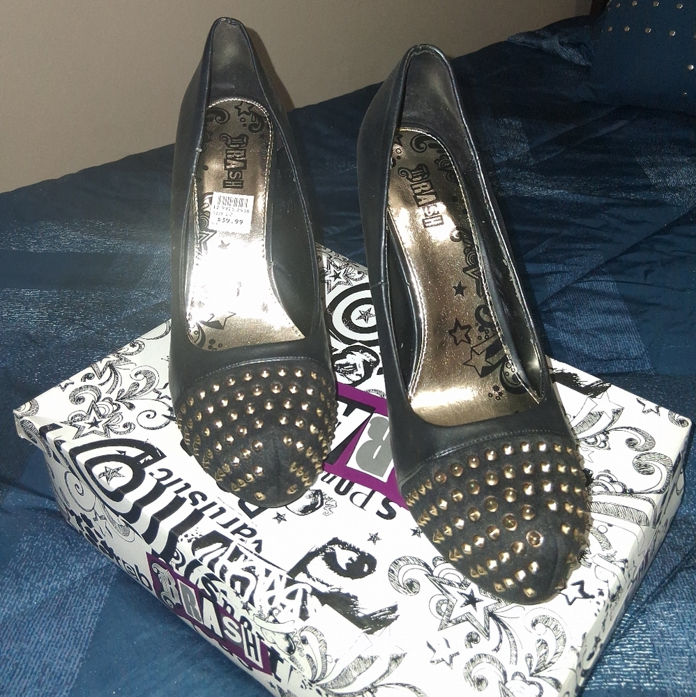 Black Studded Pumps